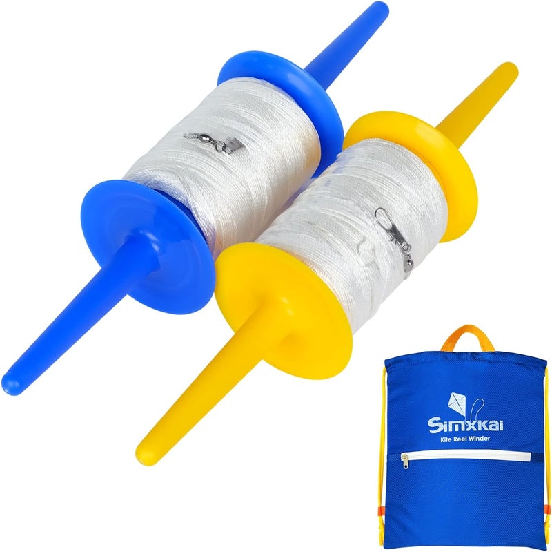 Simxkai Kite Spool, Reel Winder,Grip String Handle, 600 feet Twisted Line for Each String Handle (1&2&3&4pack) - Image 1